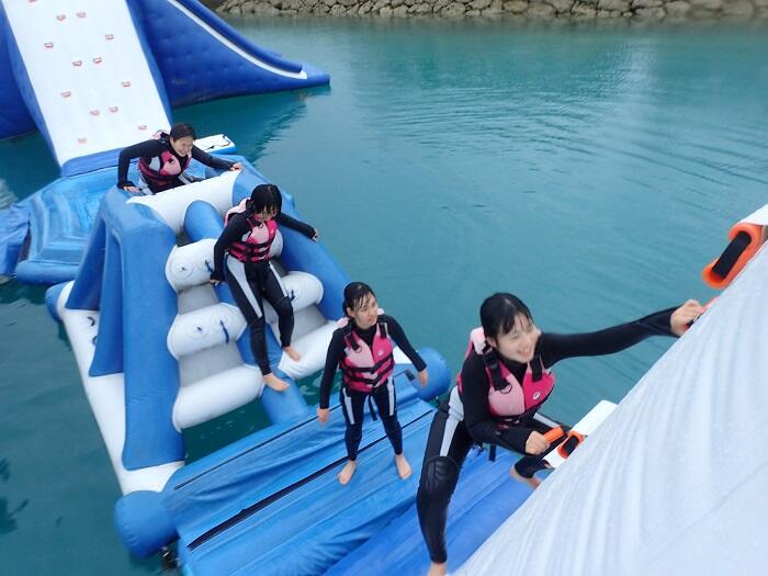 沖縄 海上アスレチック 北谷